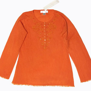 NEW 100% Cashmere Sweater Embroider Bloomingdale's
